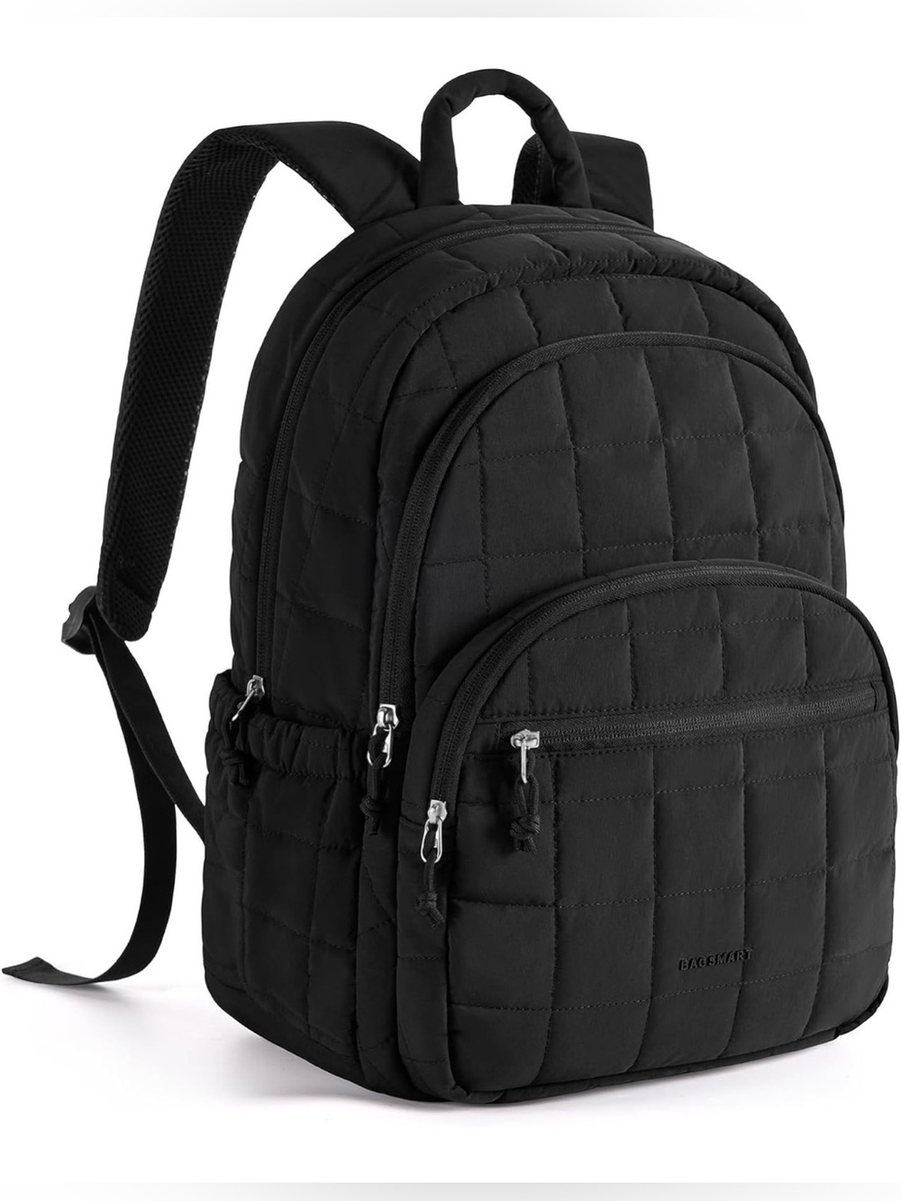 BAGSMART Water-Resistant Black Quilted Backpack -